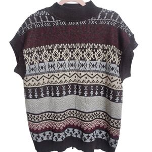 Current Air Acrylic Wool Blend Short Sleeve High Neck Sweater Size XS/S